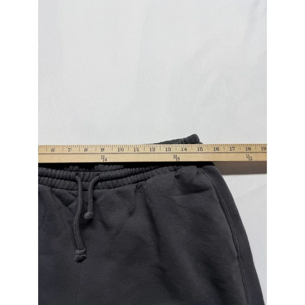 Zara Sweatpants Men Large Gray Cotton Fleece Lined Tapered Leg Drawstring Jogger